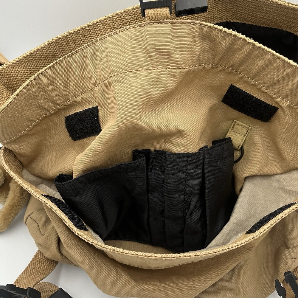 Vintage Kipling Messenger Bag Khaki Tan Nylon Crossbody  y2k Monkey Charm EUC - Picture 7 of 15